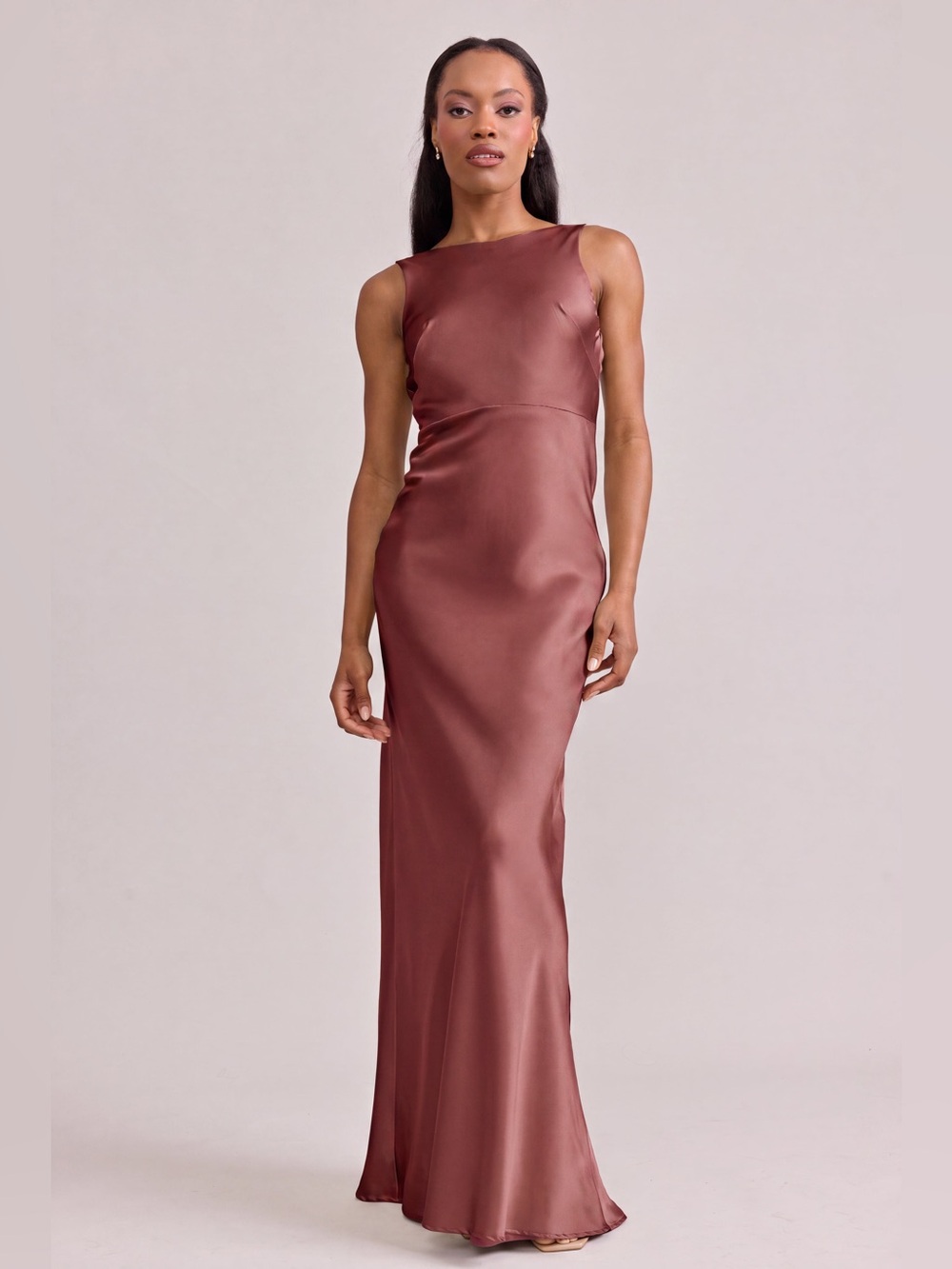 Revelry Serena Satin Dress In Desert Rose, Size 4, NWT